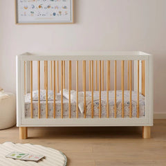 Baby Cot In Natural And White Finish