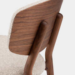 Modern Solid Wood Dining Chair With Fabric