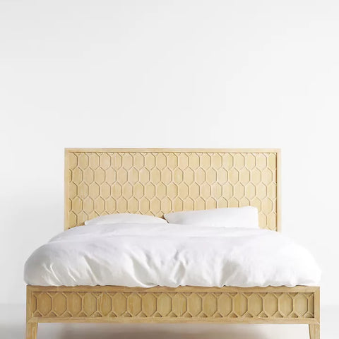 Antalya Modern Hand Carved Wooden Bed- All Sizes