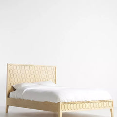 Antalya Modern Hand Carved Wooden Bed- All Sizes