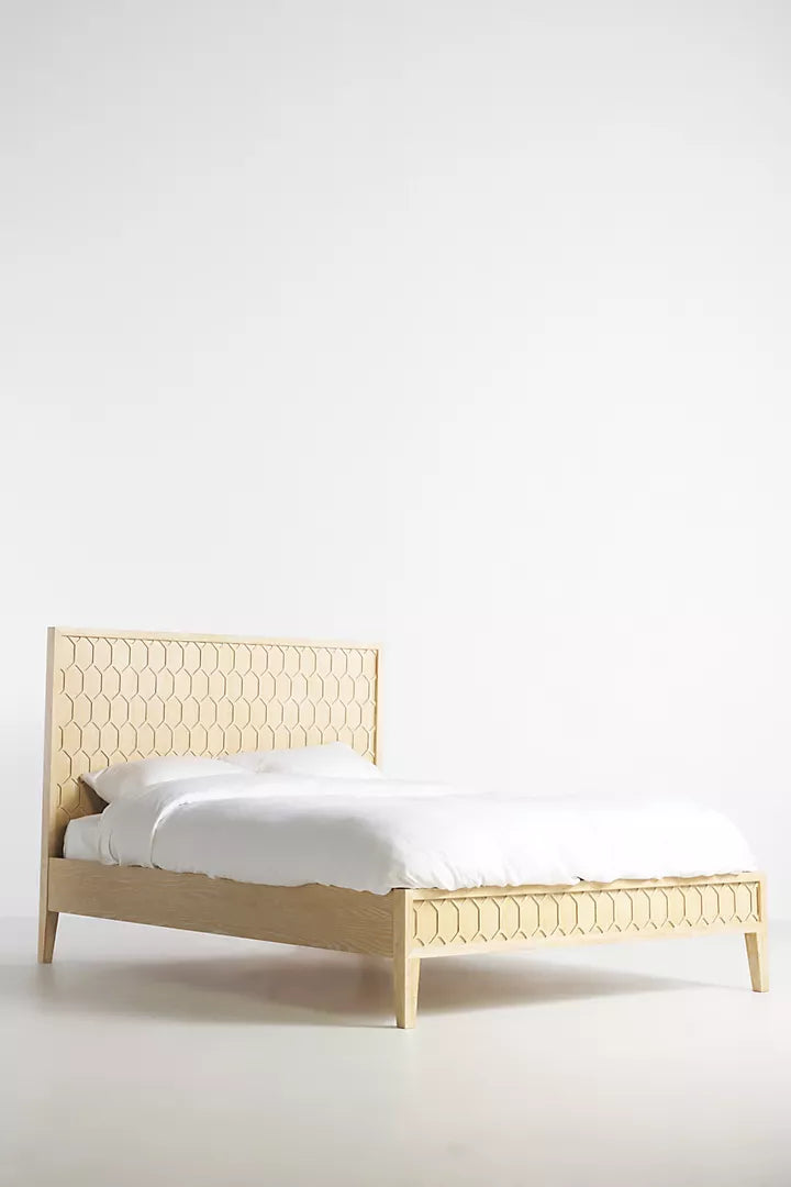 Antalya Modern Hand Carved Wooden Bed- All Sizes