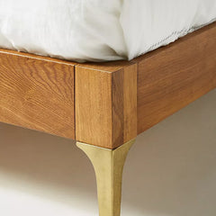 Live Edge Solid Wood Bed with Attached Nightstands - All Sizes