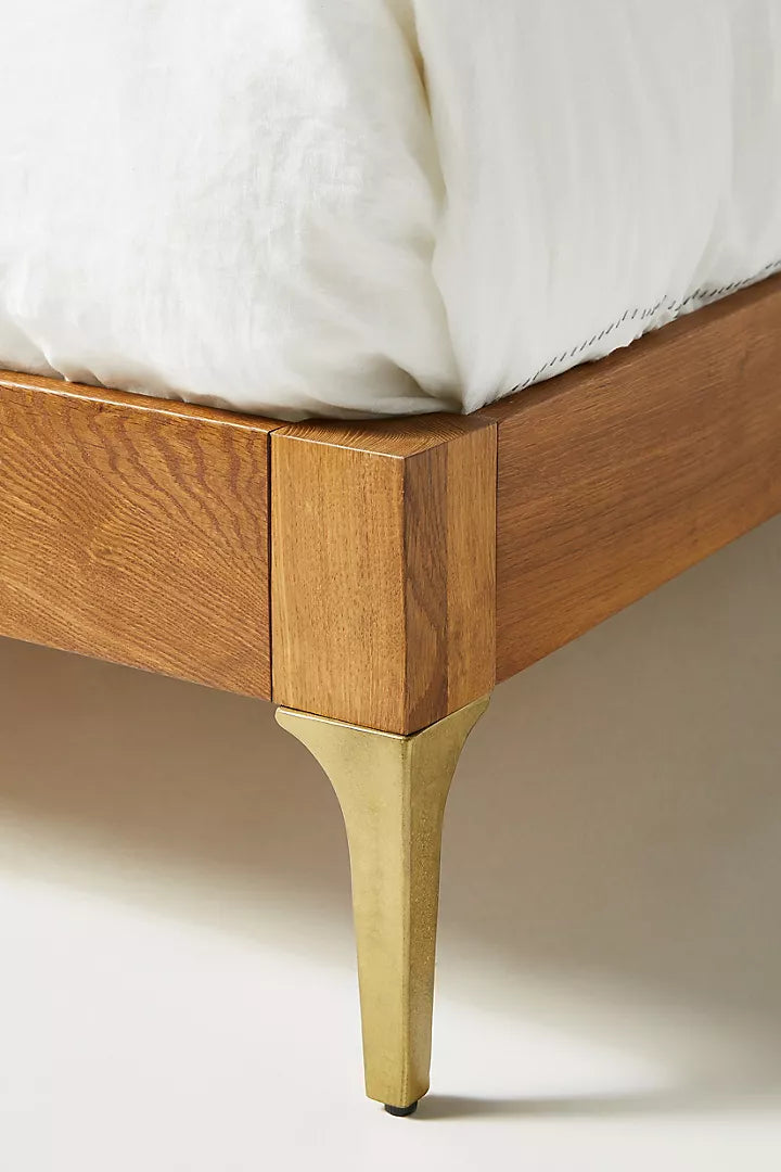 Live Edge Solid Wood Bed with Attached Nightstands - All Sizes