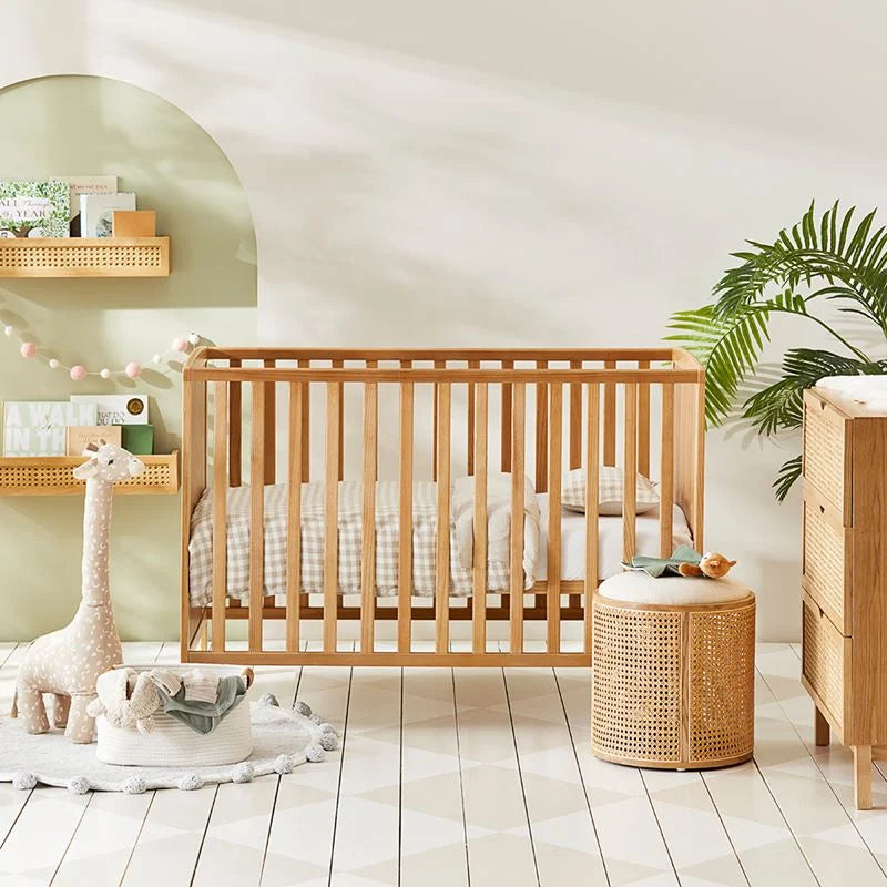 Rattan Baby Cot In Natural Finish