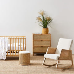 Rattan Baby Cot In Natural Finish