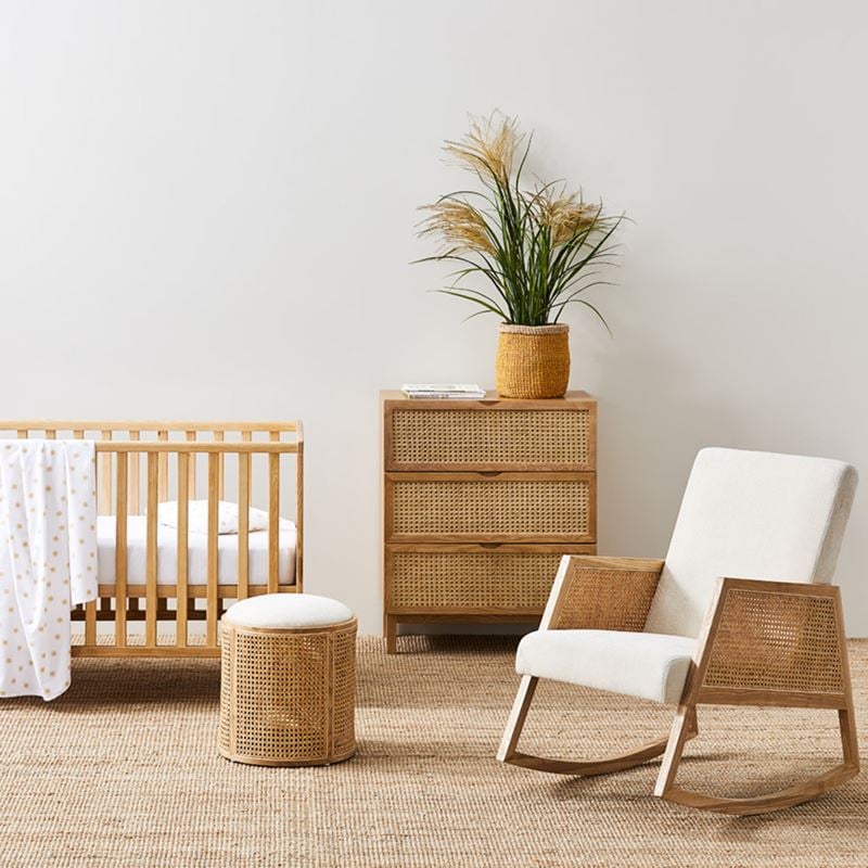 Rattan Baby Cot In Natural Finish