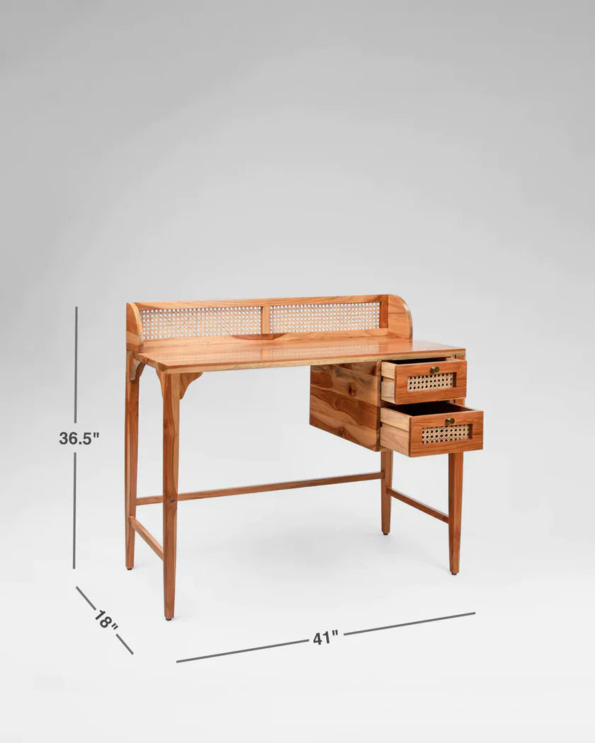 Modern Rattan Mango Solid Wood  Study Table