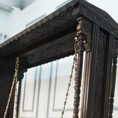 Classic  Solid Wood Walnut finish 2 Seater Swing Chair