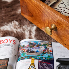 Modern Solid Mango Wooden Nightstand Bedside Table