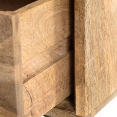Modern Premium Solid Mango Wood With 2 Drawer Bedside Table