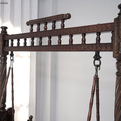 Classic  Solid Wood Walnut finish 2 Seater Swing Chair