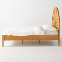 Luxury Solid Wood Bed With Arch Rattan Headboard - All Sizes