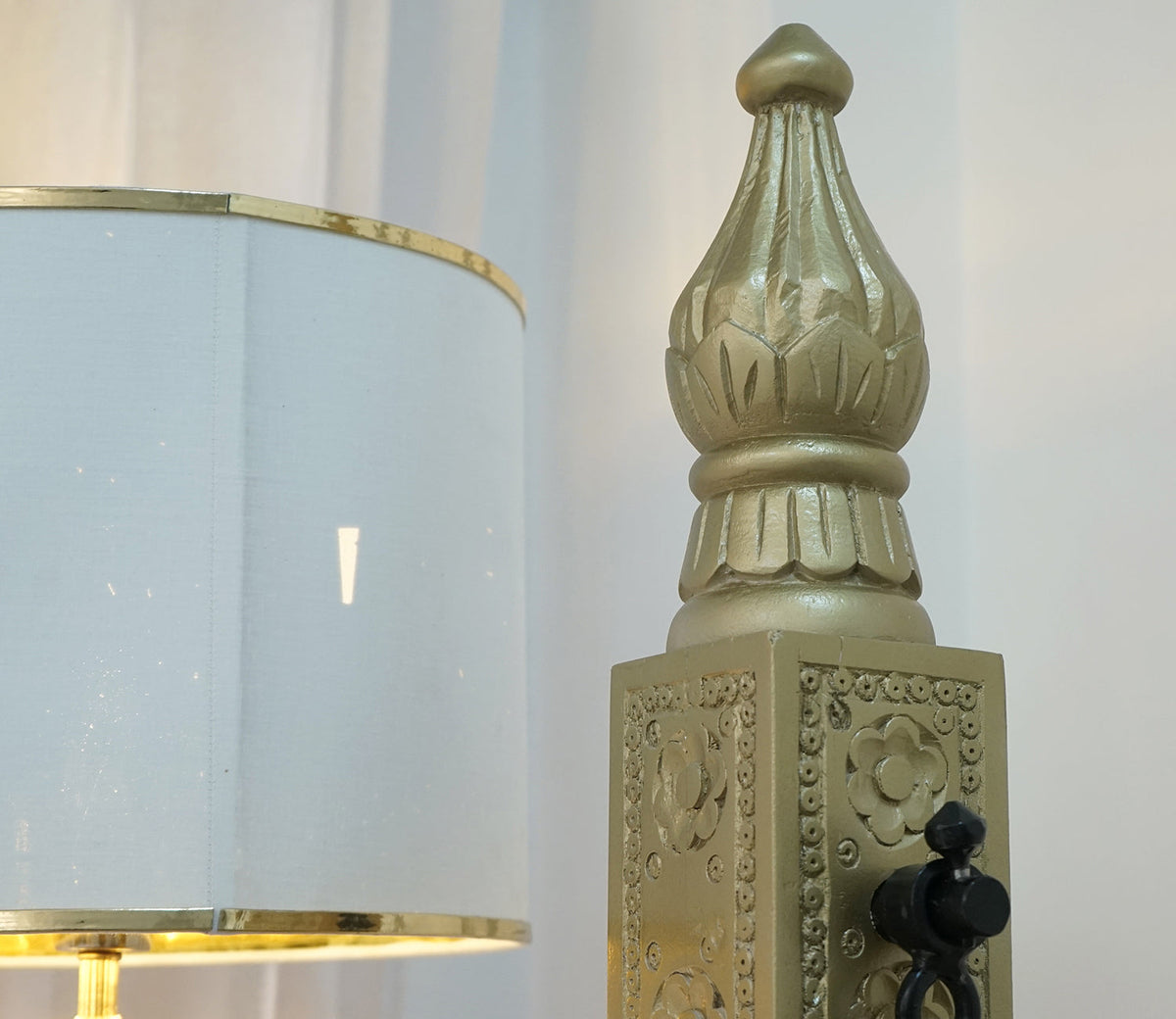 Modern Mango Solid Wood Gold Finish 2 Seater Swing Chair