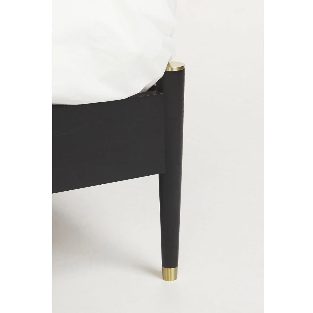 Antalya Modern Solid Wood Bed in Black Finish- All Sizes