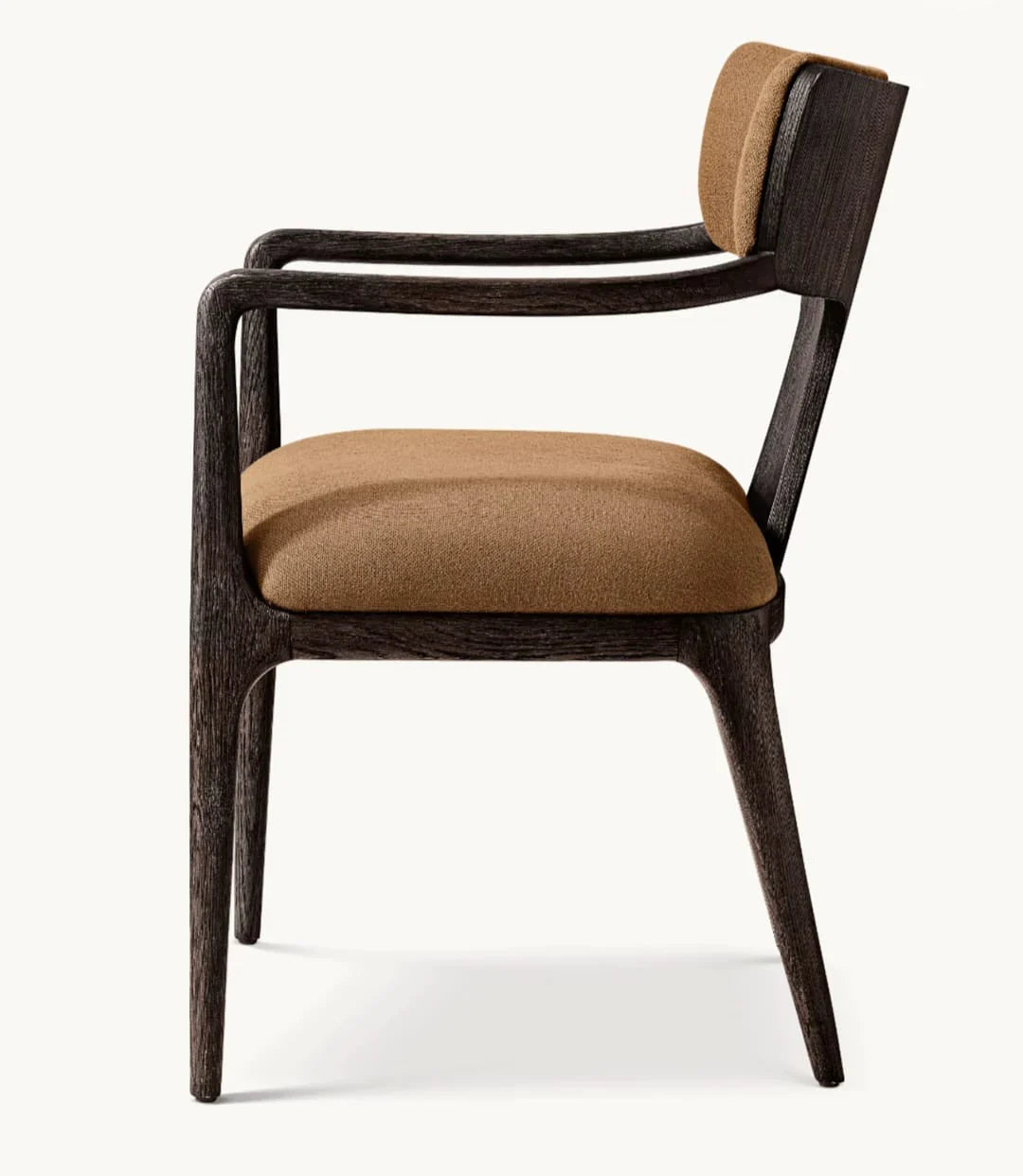 Modern Solid Wood Curved Arm Chair