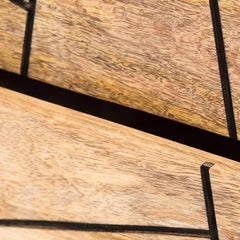 Modern Premium Solid Mango Wood With 2 Drawer Bedside Table