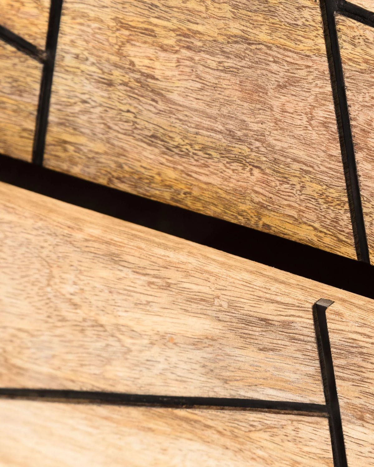 Modern Premium Solid Mango Wood With 2 Drawer Bedside Table