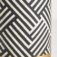 Bone Inlay Side Table - Geometric pattern