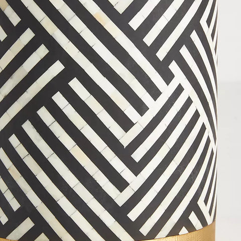 Bone Inlay Side Table - Geometric pattern