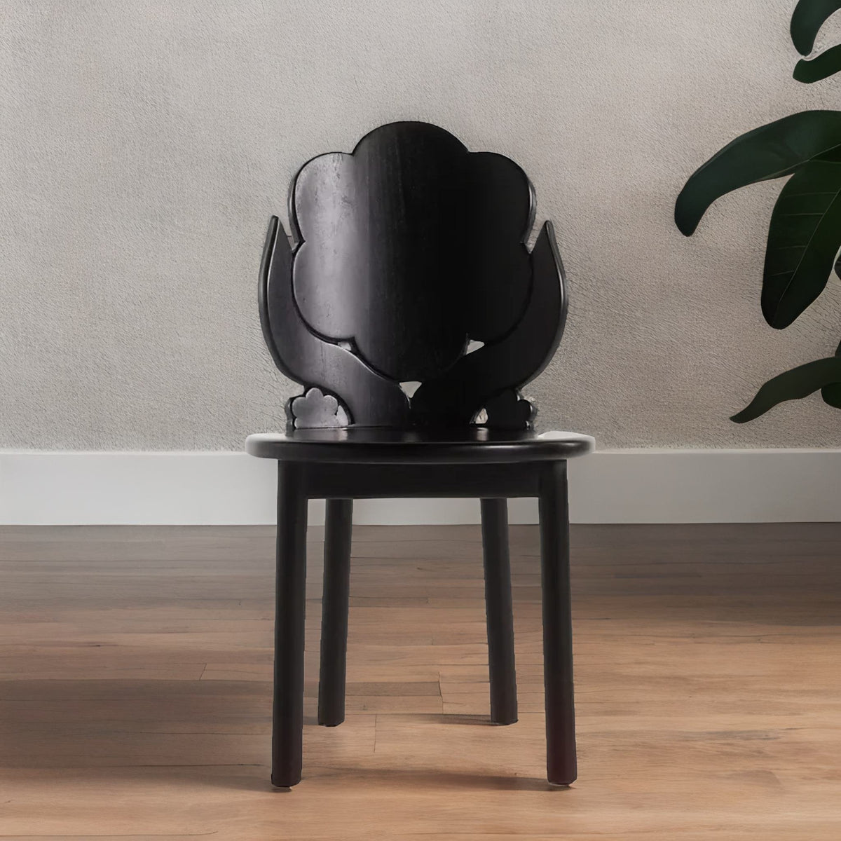 Classic Acacia Wood Carved Dining Chair