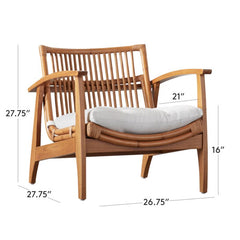 Rattan White Accent Chair with Cushion