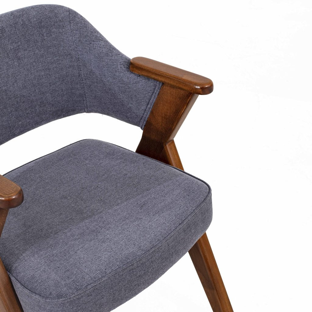 Classic Sheesham Wood & Velvet Arm Chair