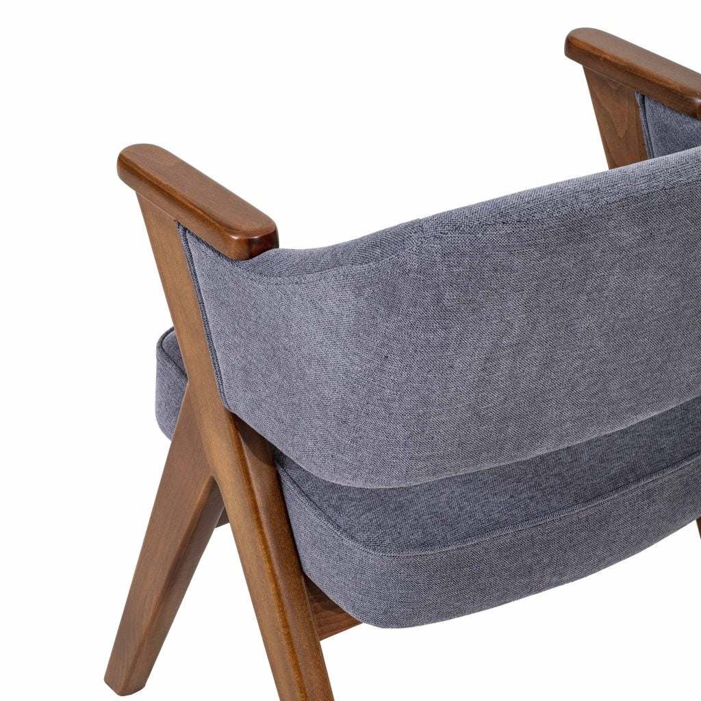 Classic Sheesham Wood & Velvet Arm Chair