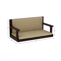 Classic  Solid Wood Walnut finish 2 Seater Swing Chair