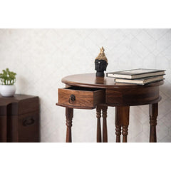 Modern Rajasthani Classy Meadow Solid Sheesham Wood Side Table