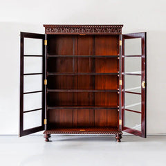 Traditional & Classic Carved Rosewood Glass Front Cabinet