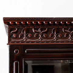 Traditional & Classic Carved Rosewood Glass Front Cabinet