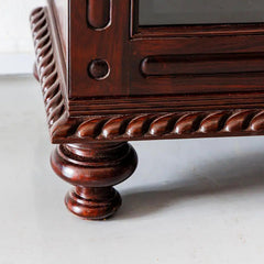 Traditional & Classic Carved Rosewood Glass Front Cabinet