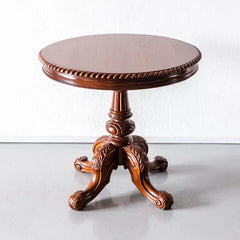 Traditional Luxurious Teakwood Round Side Table