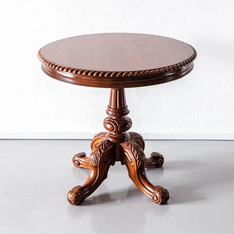 Traditional Luxurious Teakwood Round Side Table