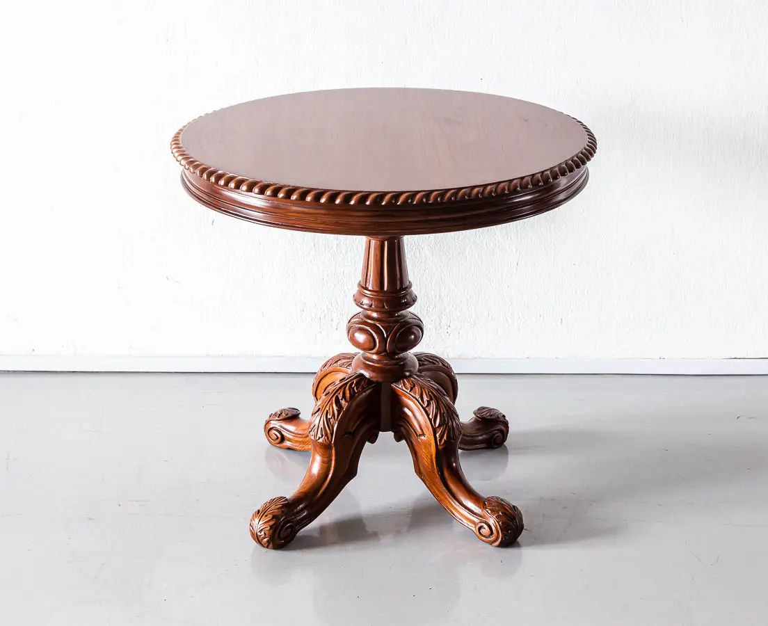 Traditional Luxurious Teakwood Round Side Table