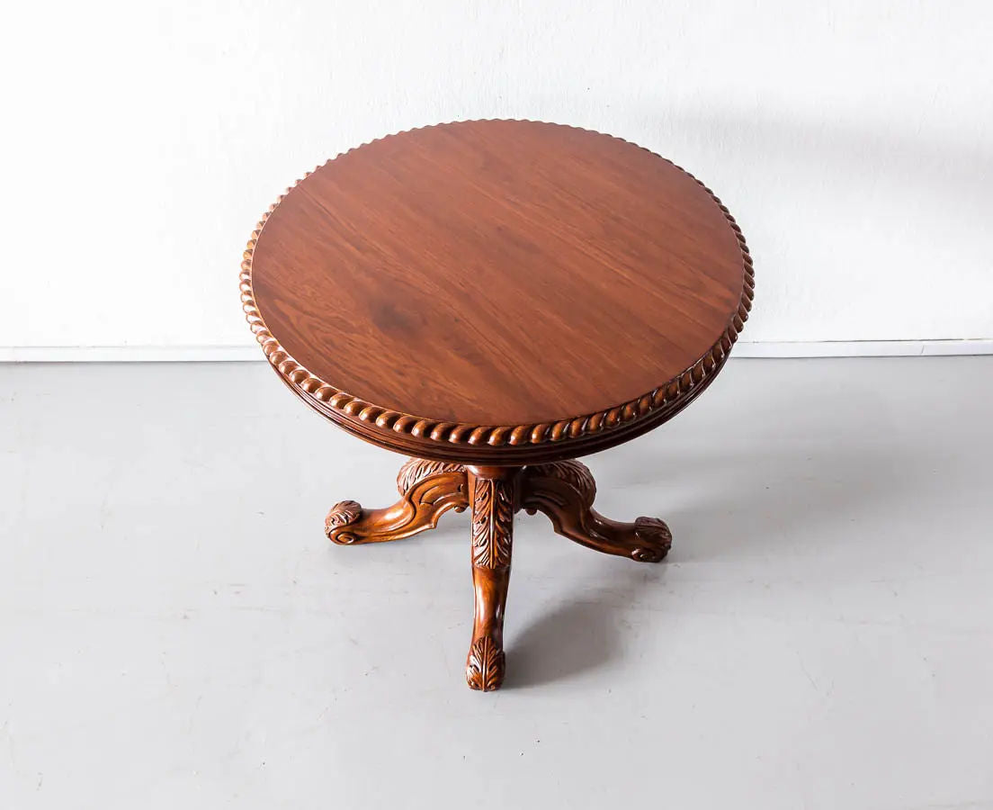 Traditional Luxurious Teakwood Round Side Table