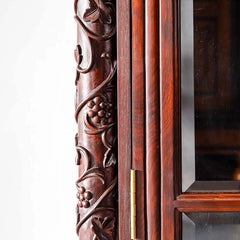 Traditional & Classic Carved Teakwood Glass Front Cabinet