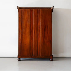 Traditional & Classic Carved Teakwood Glass Front Cabinet