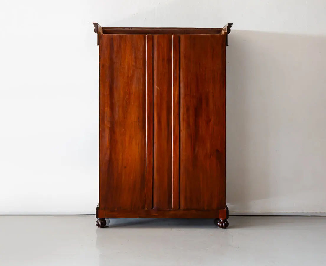 Traditional & Classic Carved Teakwood Glass Front Cabinet
