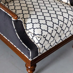 Traditional Pair of Luxurious Teakwood Walnut Wing Chair