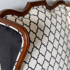 Traditional Pair of Luxurious Teakwood Walnut Wing Chair