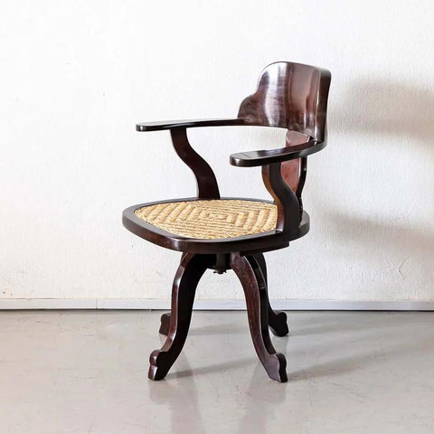 Traditional Classic Rattan Desk Chair