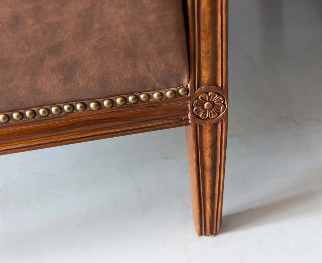 Traditional Luxurious Teakwood Single Seater Sofa