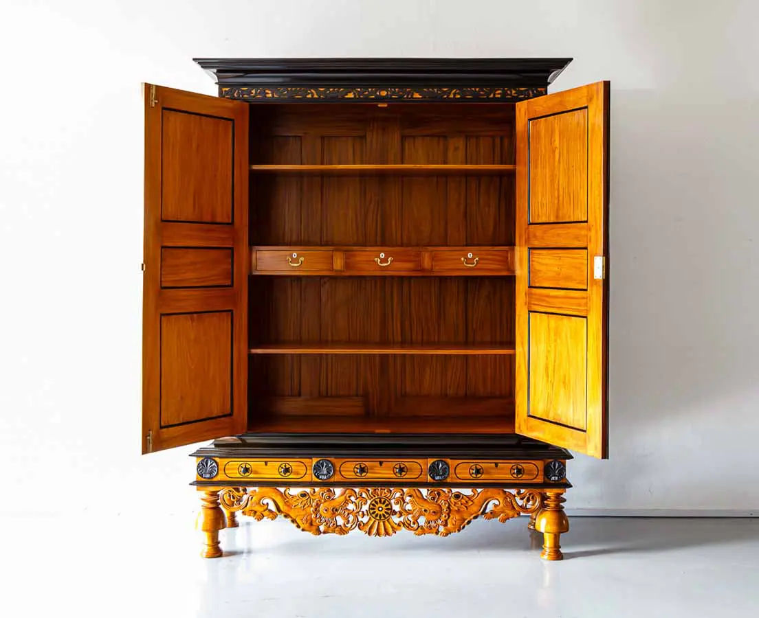 Traditional & Luxurious Teakwood Carved Cupboard