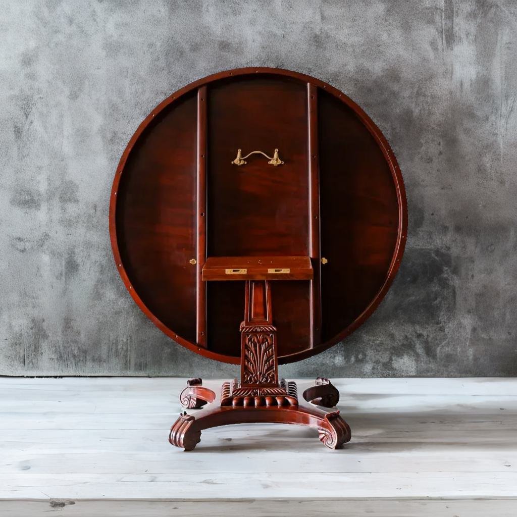 Classic Sheesham Solid Wood Table with Carved Floral Design