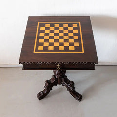 Traditional Classic Rosewood Chess Side Table