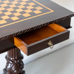Traditional Classic Rosewood Chess Side Table