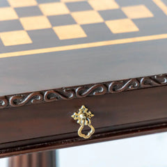 Traditional Classic Rosewood Chess Side Table