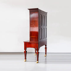 Traditional & Luxurious Carved Teakwood Glass Front Cabinet