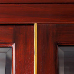 Traditional & Luxurious Carved Teakwood Glass Front Cabinet